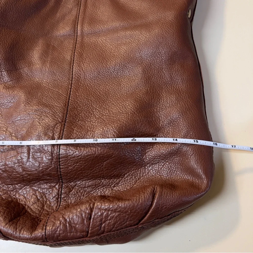 Lucky Brand Cinnamon Brown Leather Convertible ABBEY ROAD Fold Over shoulder Bag